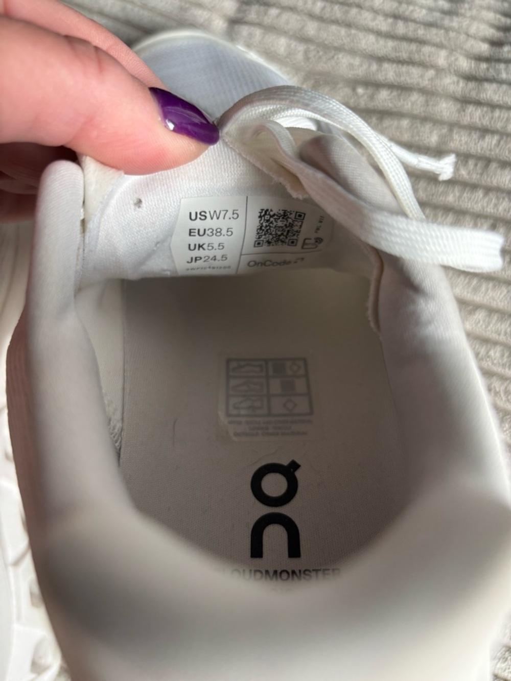 On Running Cloudmonster Sneakers in White - Picture 6 of 6